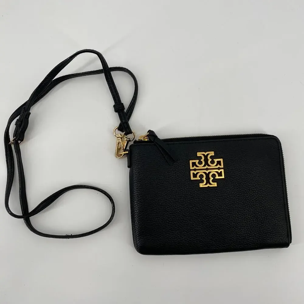 Tory Burch Wristlet Large Zip Pouch Black